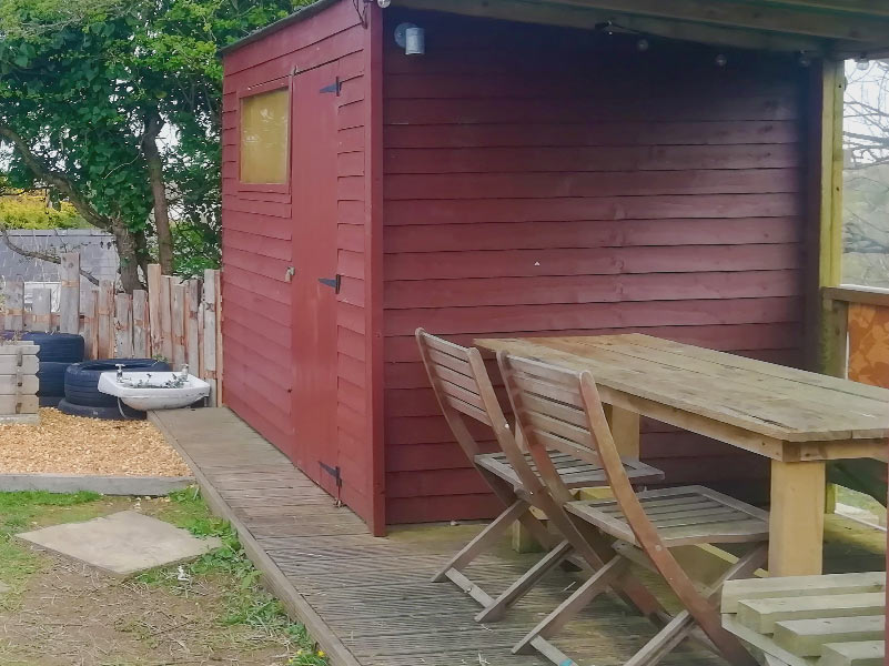 Adjacent Kitchenette and outside dining area