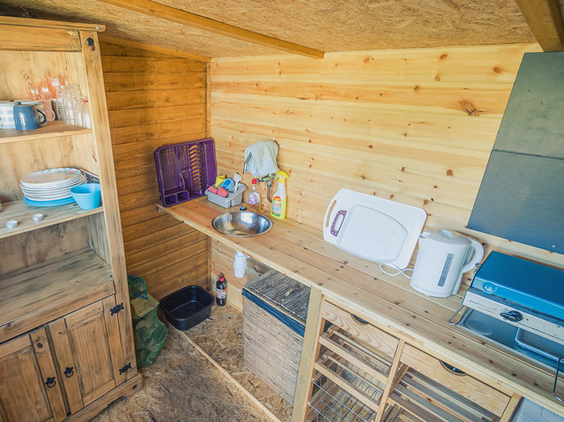 Yurt Kitchenette inside