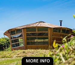 Caban camping hut on a North Wales campsite