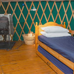 Llyn Yurt pullout single beds