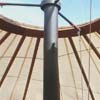 Skylight dome of Traeth Yurt from inside